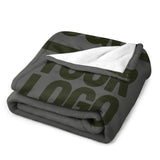 Custom Dark Gray Dark Olive Blanket
