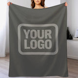 Custom Dark Gray Gray Blanket