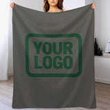 Custom Dark Gray Moss Green Blanket