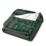 Custom Dark Gray Moss Green Blanket