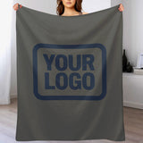 Custom Dark Gray Navy Blue Blanket