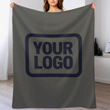 Custom Dark Gray Steel Blue Blanket