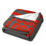Custom Dark Gray Orange-Red Blanket