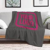 Custom Dark Gray Pink Blanket