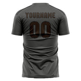 Custom Dark Grey Brown Soccer Jersey