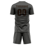 Custom Dark Grey Brown Soccer Set
