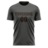 Custom Dark Grey Brown Soccer Jersey