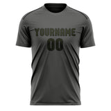 Custom Dark Grey Olive Soccer Jersey
