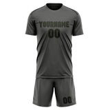 Custom Dark Grey Olive Soccer Set