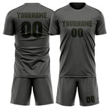 Custom Dark Grey Olive Soccer Set