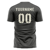 Custom Dark Grey Cream Soccer Jersey