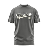 Custom Dark Grey Cream T-Shirt