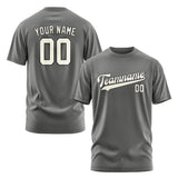 Custom Dark Grey Cream T-Shirt