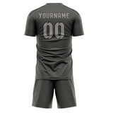 Custom Dark Grey Gray Soccer Set