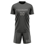 Custom Dark Grey Gray Soccer Set