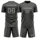 Custom Dark Grey Gray Soccer Set