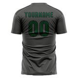 Custom Dark Grey Green Soccer Jersey