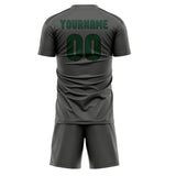 Custom Dark Grey Green Soccer Set