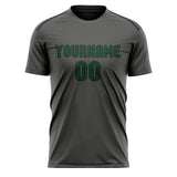 Custom Dark Grey Green Soccer Jersey