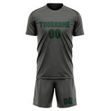 Custom Dark Grey Green Soccer Set