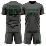 Custom Dark Grey Green Soccer Set