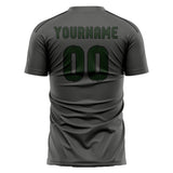 Custom Dark Grey Dark Green Soccer Jersey