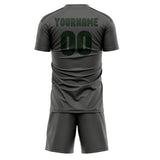Custom Dark Grey Dark Green Soccer Set
