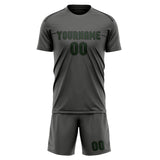 Custom Dark Grey Dark Green Soccer Set
