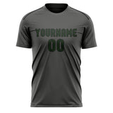 Custom Dark Grey Dark Green Soccer Jersey