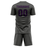 Custom Dark Grey Purple Soccer Set
