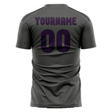 Custom Dark Grey Purple Soccer Jersey