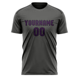 Custom Dark Grey Purple Soccer Jersey