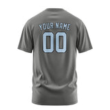 Custom Dark Grey Light Blue T-Shirt