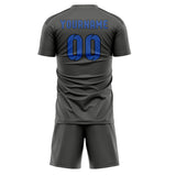 Custom Dark Grey Sky Blue Soccer Set