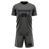 Custom Dark Grey Navy Soccer Set