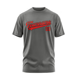 Custom Dark Grey Orange Red T-Shirt