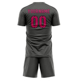 Custom Dark Grey Pink Soccer Set