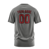 Custom Dark Grey Crimson Red T-Shirt
