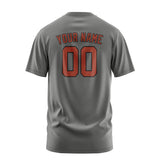 Custom Dark Grey Coral Red T-Shirt