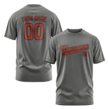 Custom Dark Grey Coral Red T-Shirt