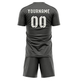Custom Dark Grey White Soccer Set
