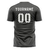 Custom Dark Grey White Soccer Jersey