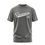 Custom Dark Grey White T-Shirt