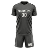 Custom Dark Grey White Soccer Set
