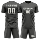 Custom Dark Grey White Soccer Set