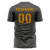 Custom Dark Grey Yellow Soccer Jersey