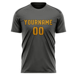 Custom Dark Grey Yellow Soccer Jersey