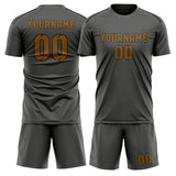 Custom Dark Grey Khaki Soccer Set