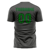 Custom Dark Grey Emerald Green Soccer Jersey