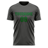 Custom Dark Grey Emerald Green Soccer Jersey